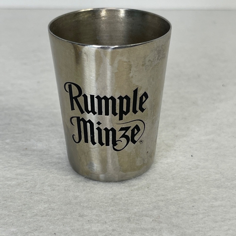 Rumple Minze Logo Advertising Metal Shot Glass Bottle‎ Opener Bottom